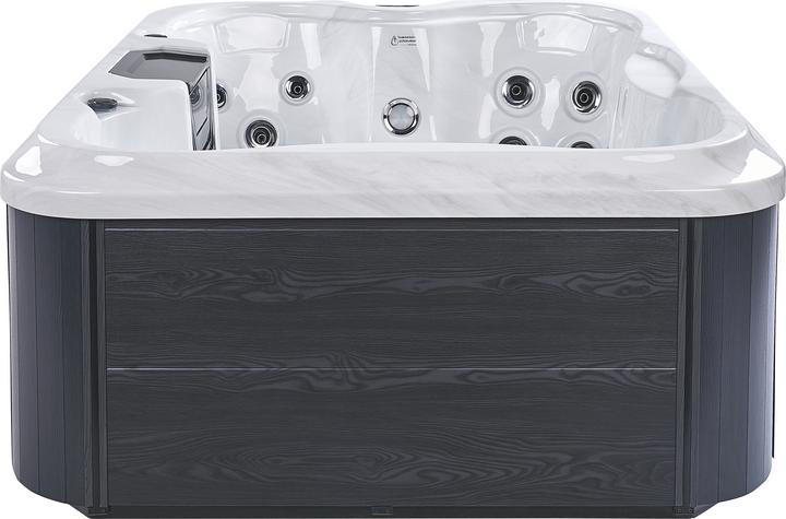 Beliani Whirlpool Outdoor weiss mit LED rechteckig 180 x 215 cm ARCELIA (4 Pers.)