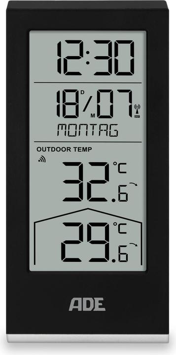 Actual product image ADE Wetterstation mit Funk-Aussensensor Schwarz, Funktionen