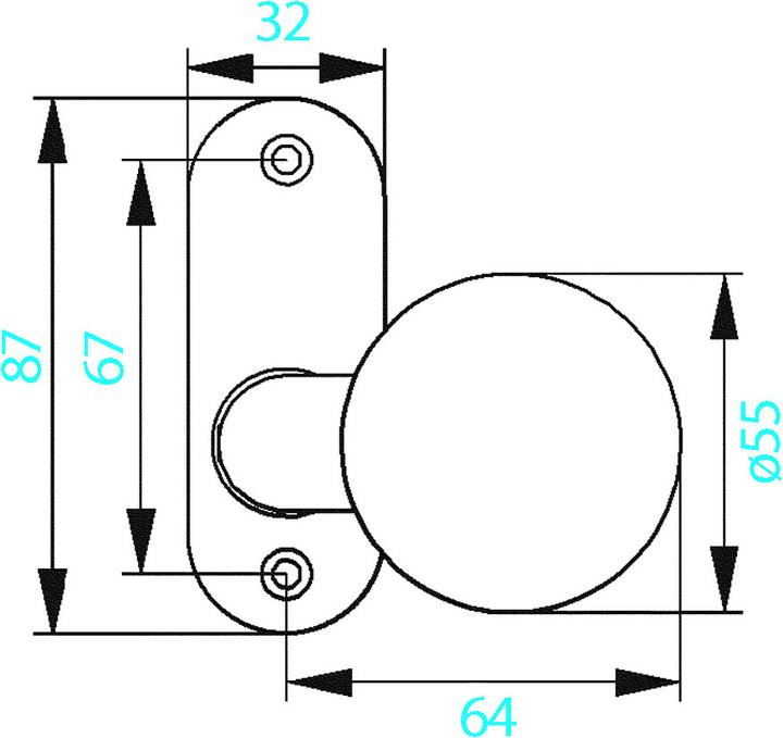 Actual product image Amf Door knobs cranked 433 (1 pcs.)