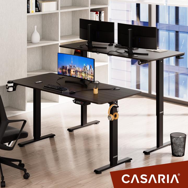 Actual product image Casaria Desk with adjustable height (140 x 60 x 118 cm)