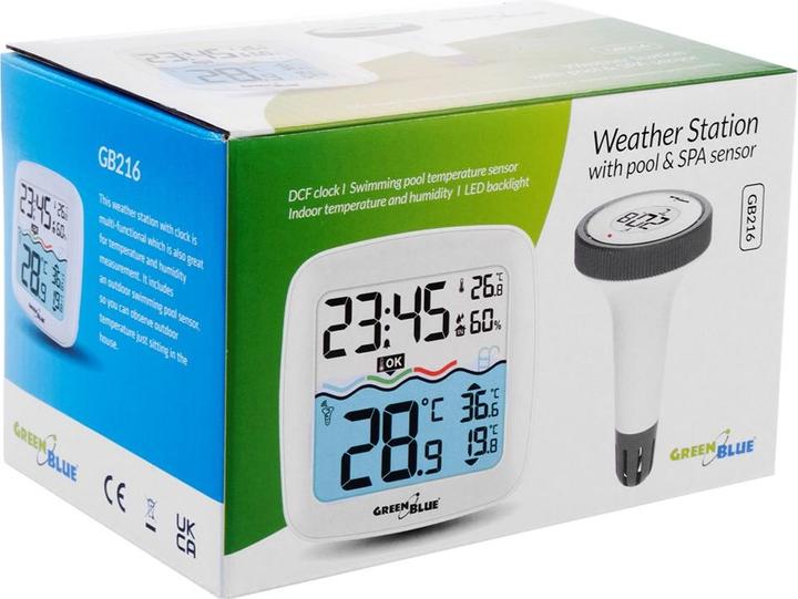 Image du produit Greenblue Thermomètre de piscine avec station météo GB216