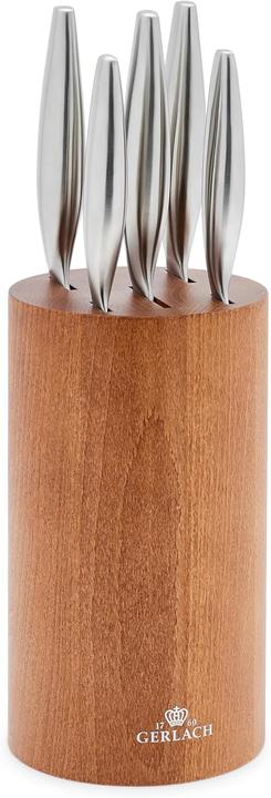 Immagine prodotto Gerlach Ceppo di coltelli, set di 6 pezzi, coltelli da cucina in acciaio inox X50CrMoV15 con ceppo in