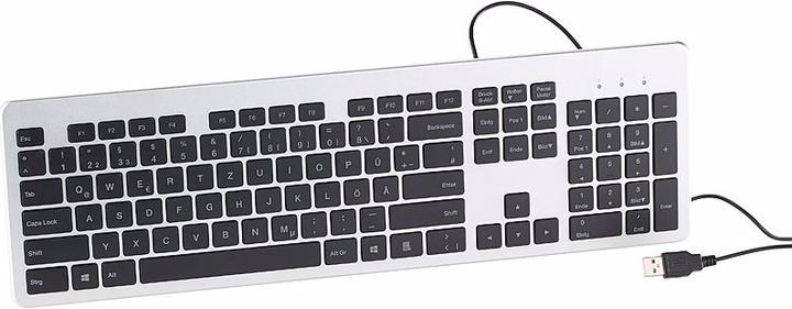 Produktbild GeneralKeys USB-Voll-Tastatur, Super-Slim mit Scissor-Tasten (DE, Kabelgebunden)