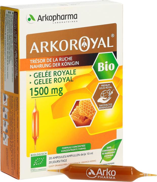 Actual product image Arkopharma Arkoroyal Bio Gelée Royal Ampullen 1500mg (20 Piece, Ampoule, 383 g)