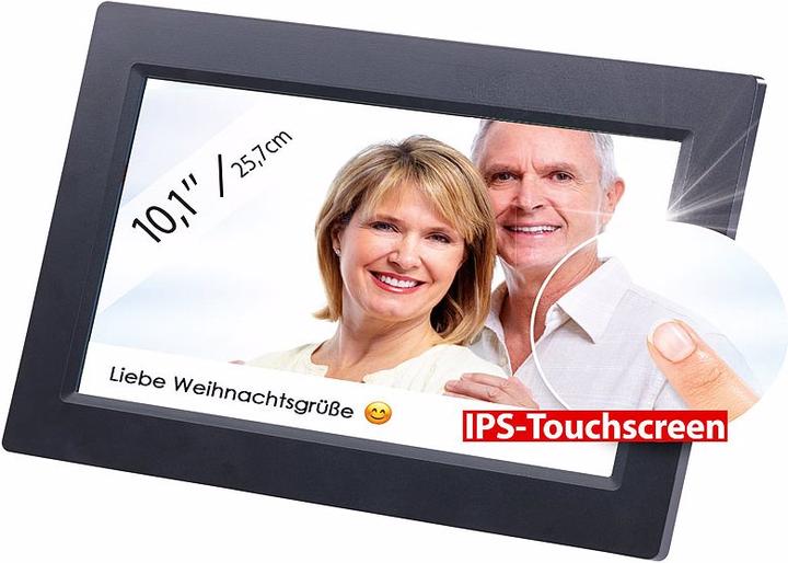 Immagine prodotto Somikon Cornice WLAN con touchscreen e caricamento di immagini in tutto il mondo (10.10", 1280 x 800 pixel)