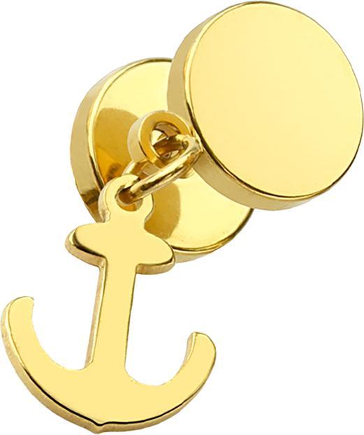 Image du produit Star Piercing Fake Plug vergoldet mit Anhänger Anker (sans laiton, Acier chirurgical 316L)