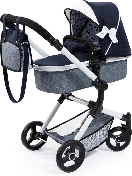Bayer Design 18481AB Neo Vario Combi Poppenwagen met Tas, Blauw, Wit