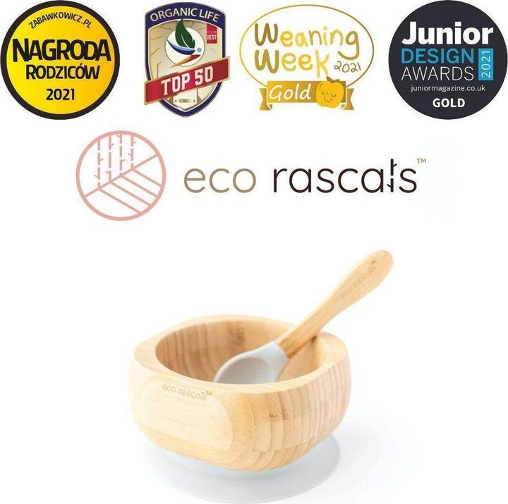 Produktbild Eco rascals Bambus Schale mit Saugnapf und Löffel grau