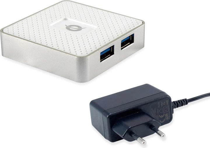 Actual product image Conceptronic USB Hub 4-Port 3.0 ->4x3.0 w.power supply ws (USB-C, 4 Ports)