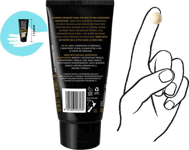 Actual product image Skinnies Conquer (Sun cream face, SPF 50, 35 ml, 40 g)