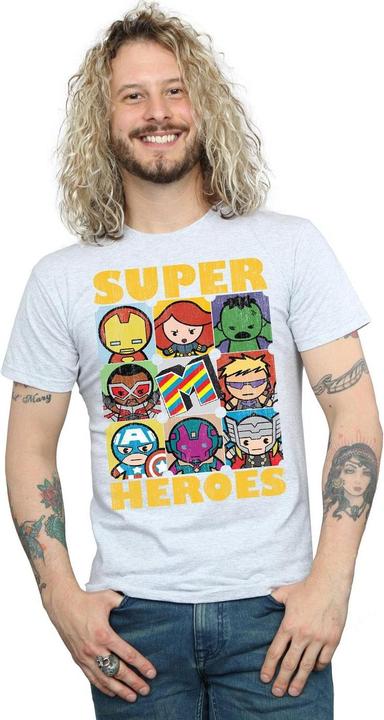 Immagine prodotto Kawaii Super Heroes Maglietta Uomo (3XL)