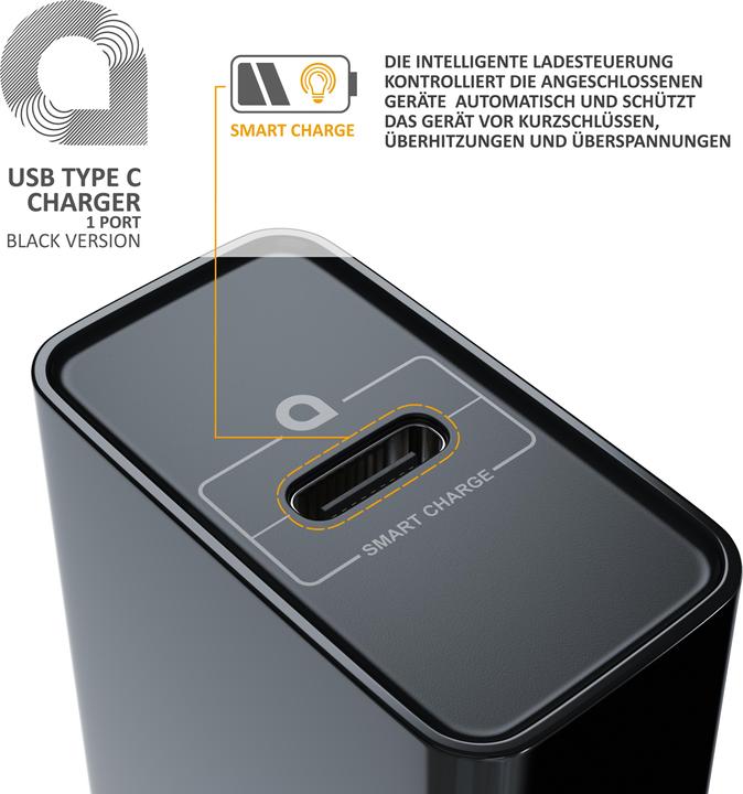 Produktbild Aplic USB Ladegerät USB C Netzteil, Power Delivery 30 Watt, USB Charger, Ladeadapter, schwarz (30 W)