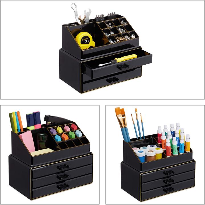 Actual product image Relaxdays Makeup Organizer with 3 Shelves