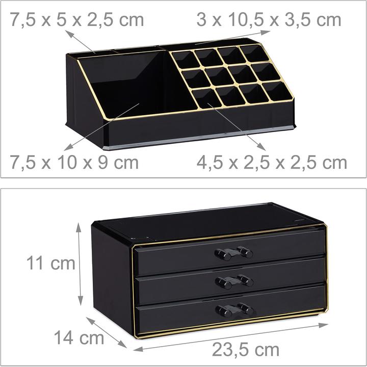 Actual product image Relaxdays Makeup Organizer with 3 Shelves
