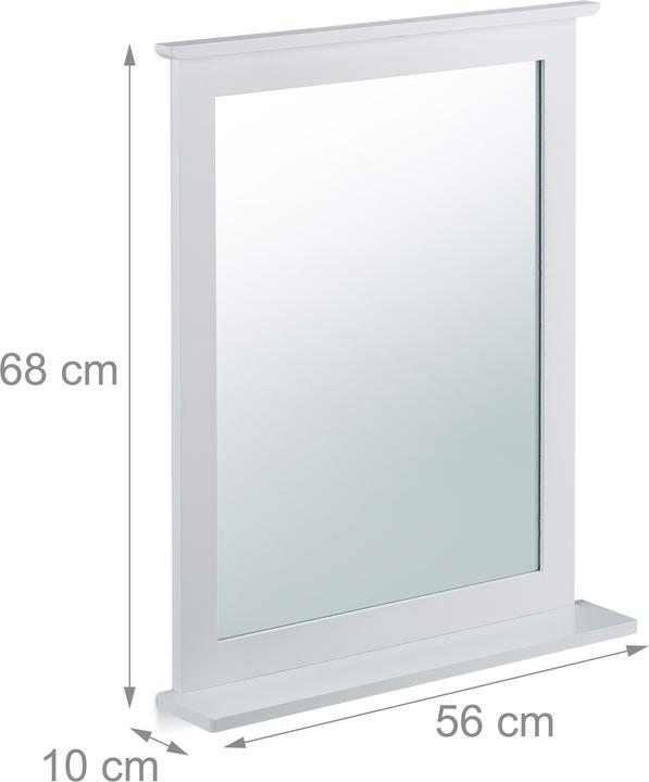 Immagine prodotto Relaxdays Specchio bagno con mensola per bagno (56 x 10 x 68 cm)