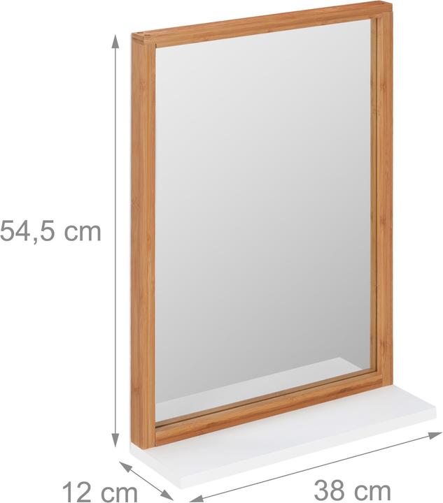 Actual product image Relaxdays Wall-Mounted Mirror with Shelf (38 x 12 x 54.5 cm)