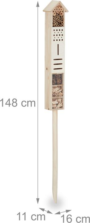 Actual product image Relaxdays Insect Hotel with Spike Stand (Wild bees, Ladybirds, Lacewings)