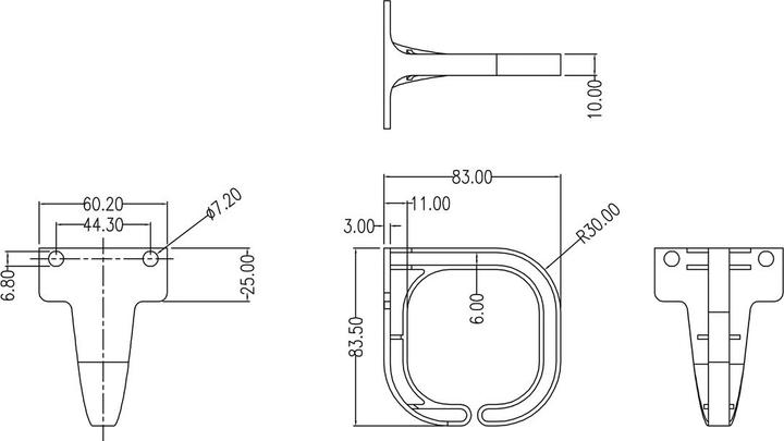 Actual product image Value Cable eye, 80×80 mm, plastic, black (Antenna cable)