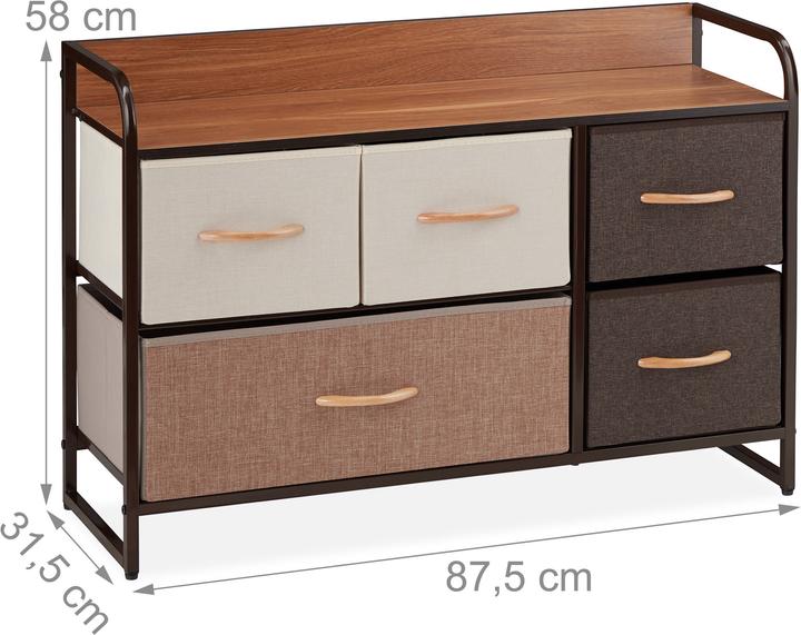 Produktbild Relaxdays Schubladenschrank (87.5 x 31.5 x 58 cm)