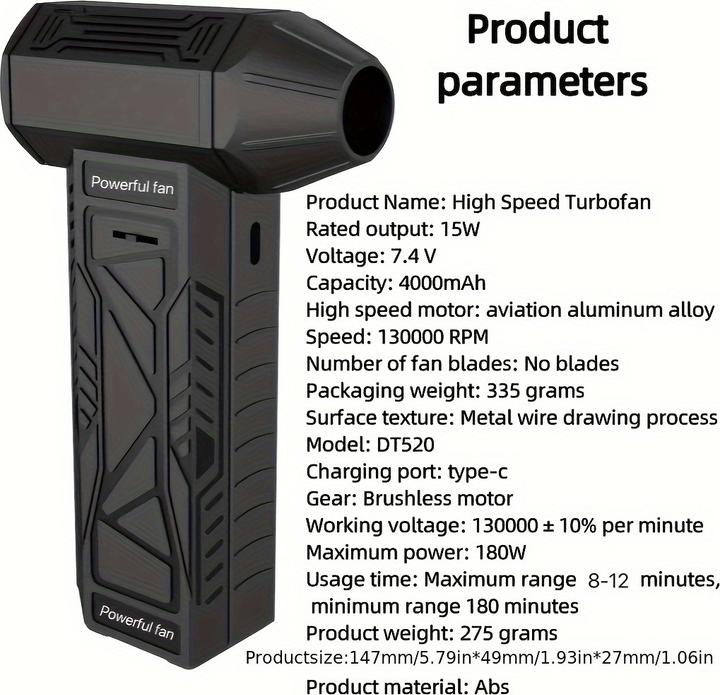 Produktbild PhoneLook Mini Turbofan Handventilator