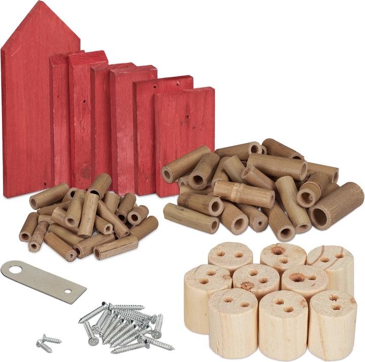 Actual product image Relaxdays Insect Hotel Assembly Kit, Bug Shelter (Lacewings, Wild bees, Ladybirds)
