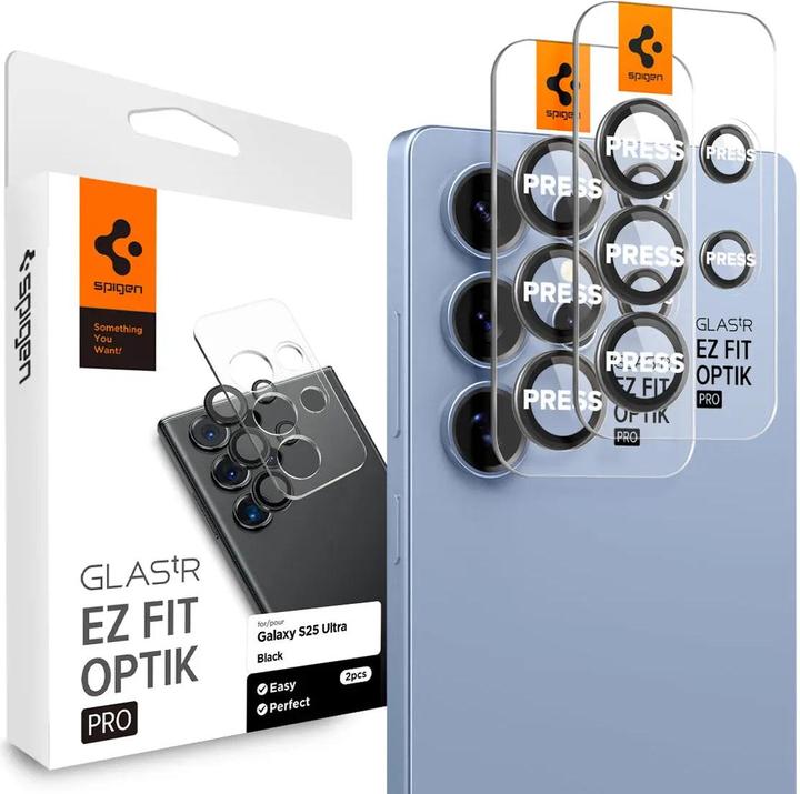 Actual product image Spigen Samsung Galaxy S25 Ultra Glas.tR EZ Fit Optik Pro HD Lens protector, 2-pack (2 Piece, Samsung Galaxy S25 Ultra)