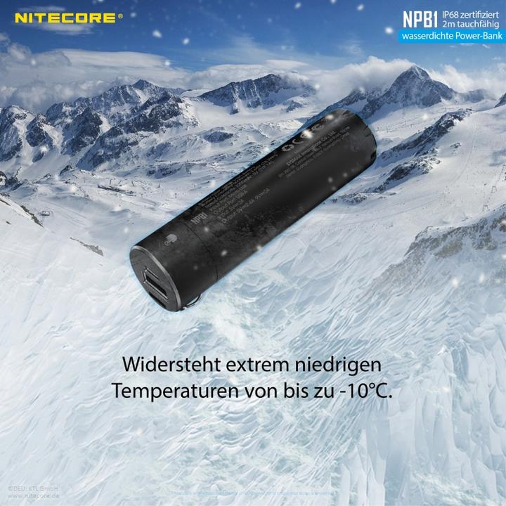 Actual product image Nitecore Powerbank NPB1 - 5000mAh, waterproof (5000 mAh, 18 W, 18.50 Wh)