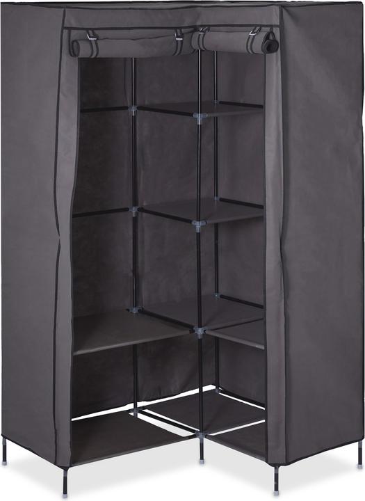 Actual product image Relaxdays Corner Canvas Wardrobe (100 x 83 x 169 cm)