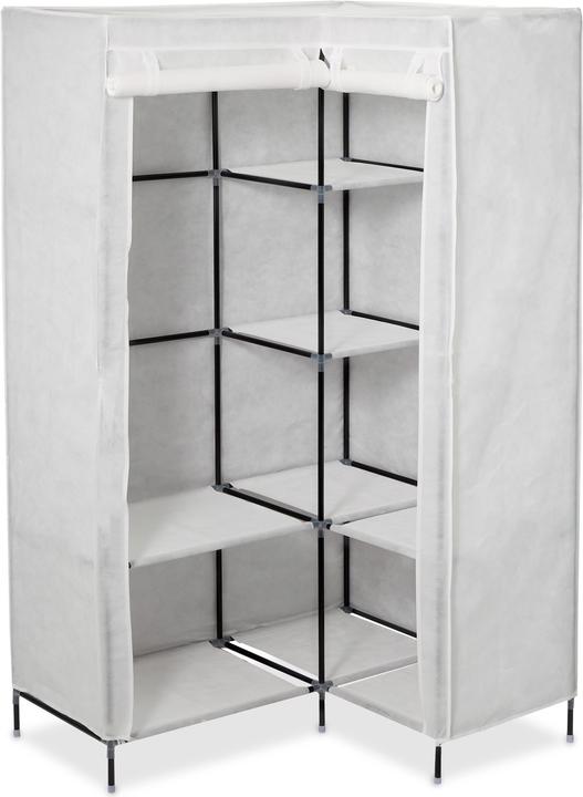 Actual product image Relaxdays Corner Canvas Wardrobe (100 x 83 x 169 cm)