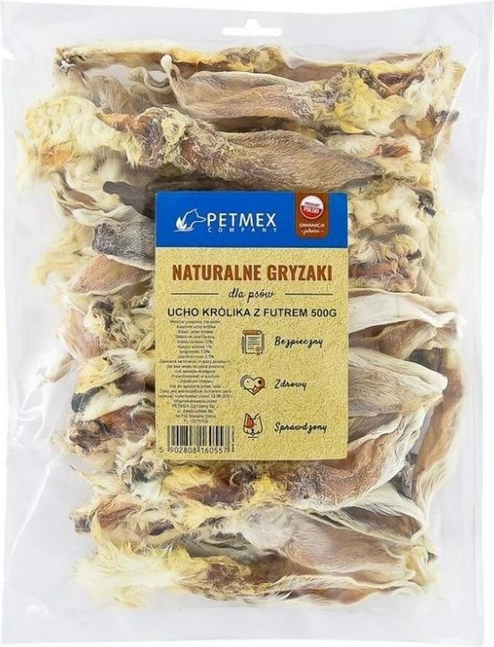 Image du produit Petmex Articles à mâcher pour chiens Oreilles de lapin avec fourrure 500g (Senior, 1 pcs, 500 g)