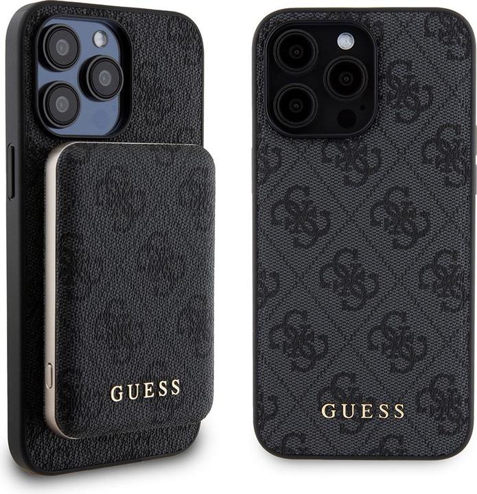 Produktbild Guess Zestaw GUBPM5P15X4GEMGK iPhone 15 Pro Max 6.7" hardcase + Powerbank 5000mAh MagSafe czarny/bla (Apple iPhone 15 Pro Max)