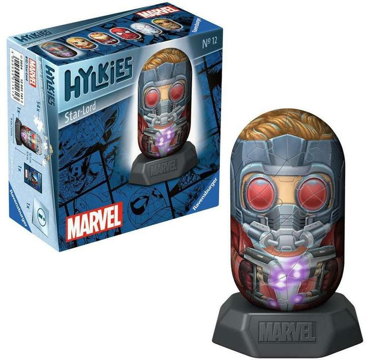 Actual product image Ravensburger Hylkies: The new collectible figure series to assemble yourself. Figure #12 - Star-Lord. (54 pieces)