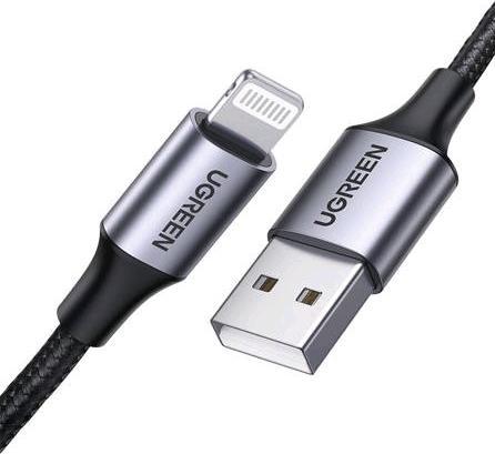 Produktbild Ugreen Lightning USB Nylon Alu MFi (2 m, USB 2.0)