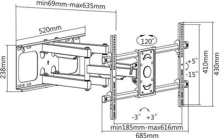 Produktbild Xantron Strongline-960D (Wand, 90", 65 kg)