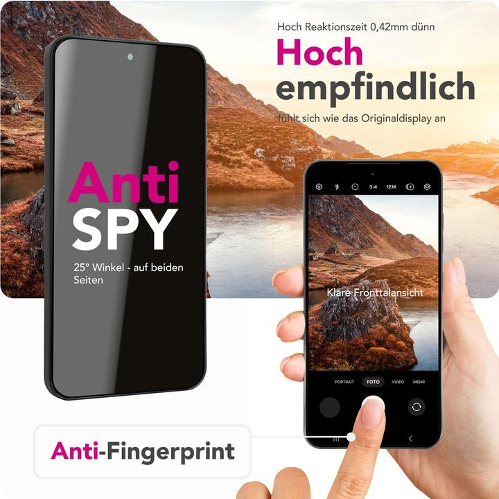 Produktbild Nalia AntiSpyX - Privacy Schutzglas mit Blickschutz - Full Display Screen Protection 9H Tempered Glass (1 Stück, Google Pixel 9)