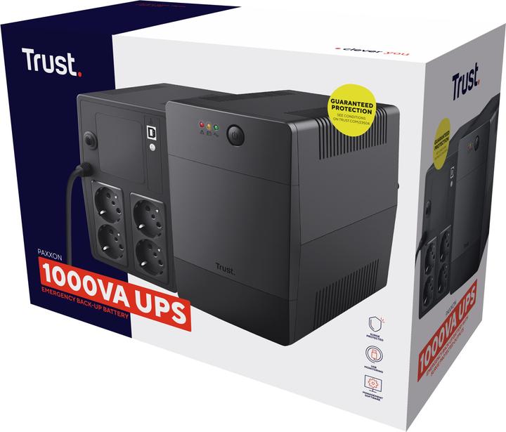 Immagine prodotto Trust UPS||600 Watt|1000 VA|Tipo di forma d'onda Onda sinusoidale simulata|23504 (1000 VA, 600 W, Interattivo linea UPS)