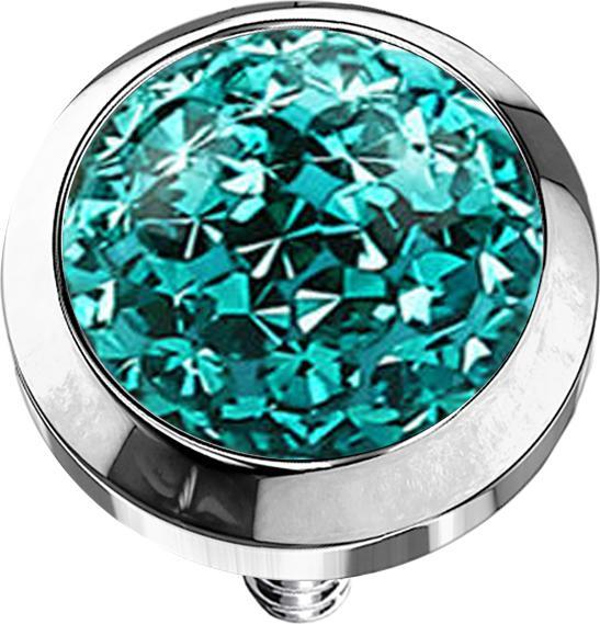 Produktbild Star Piercing Dermal Anchor Kristall Kuppel türkis Epoxy Schutzschicht (ohne Messing, Chirurgenstahl 316L)