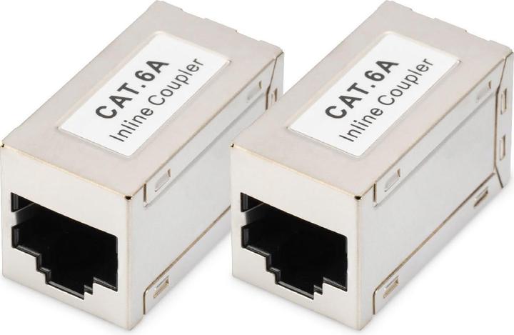 Actual product image Digitus CAT6A modular coupling, fully shielded RJ45 to RJ45, 2 pcs. (Network coupling)