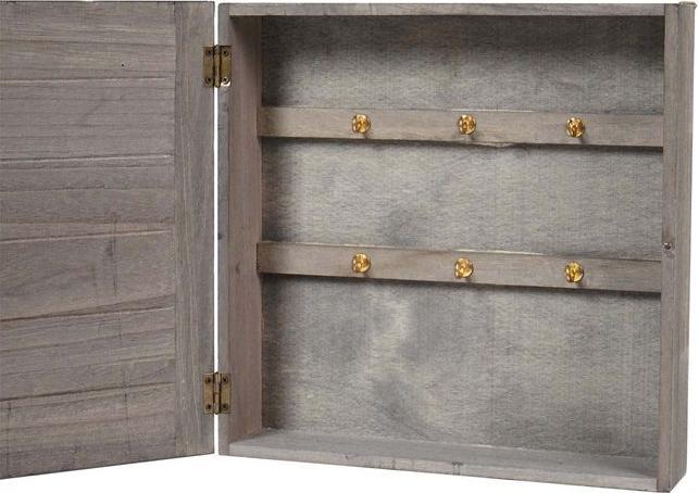 Image du produit Mendler Boîte à clés Virginia, look shabby vintage 27x27x6cm gris-brun (27 x 27 x 6 cm)