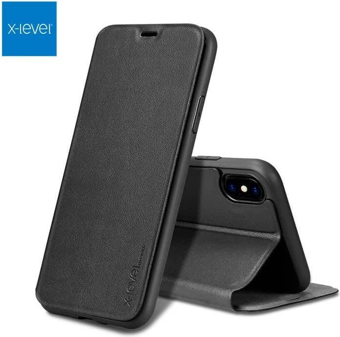 Immagine prodotto X-Level iPhone 12 Mini - Custodia Flip FIBColor, in ecopelle, protezione a 360°, nera (Apple iPhone 12 mini)
