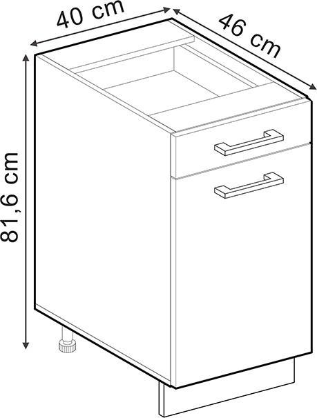Produktbild Vicco Küchenunterschrank R-Line, Sonoma/Goldkraft Eiche, 40 cm, AP Anthrazit