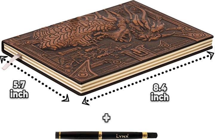 Actual product image LYNX Zubehör RPG DND 3D Notizbuch Kunstleder Drache Bronze