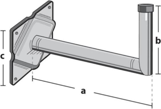 Image du produit Televes WWH22 - Support mural en angle, galvanisé à chaud, distance du mur 220 mm