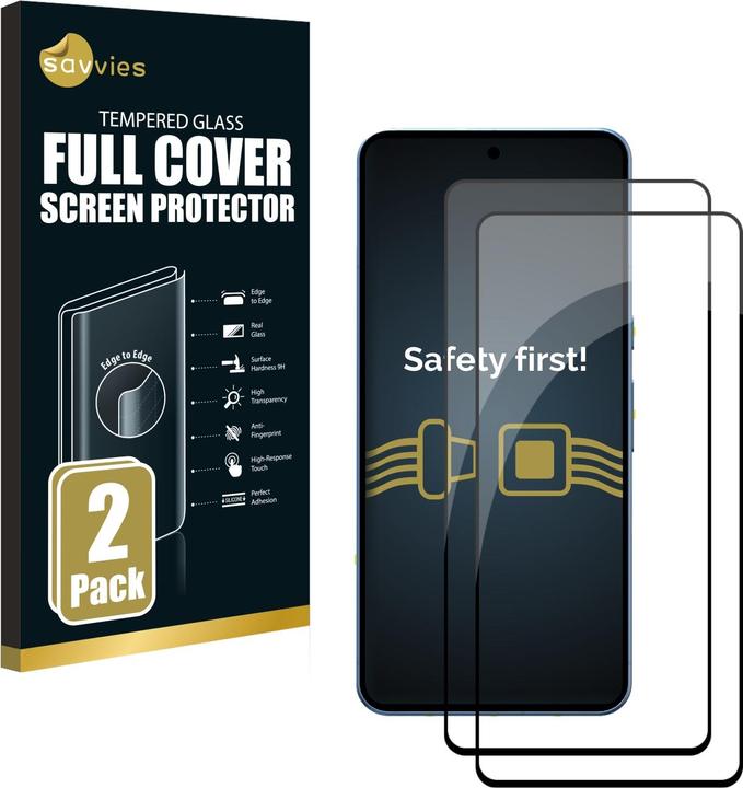 Actual product image Savvies Full-screen armoured glass screen protector (2 Piece, Google Pixel 8)