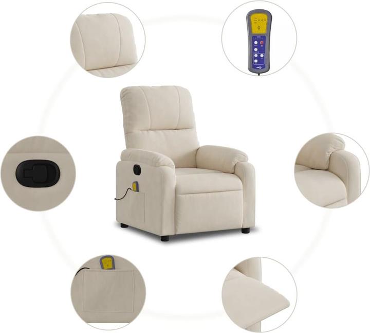 Image du produit VidaXL Fauteuil de massage beige microfibre,Couleur : beige,Matériau