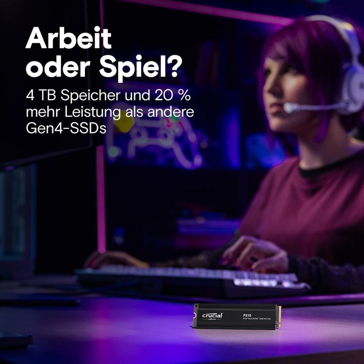 Produktbild Crucial P310 mit Heatsink (2048 GB, M.2 2280)