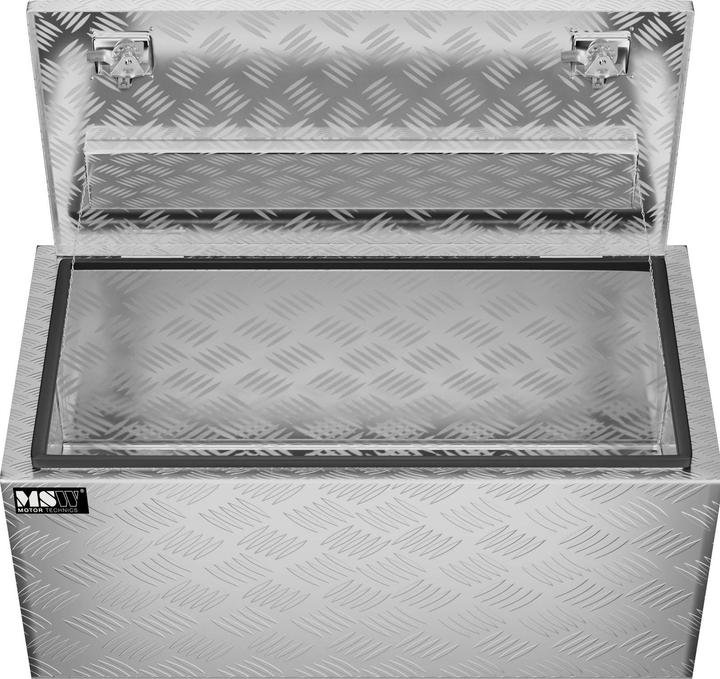 Actual product image MSW Alubox Riffelblech Alukiste Truckbox Werkzeugbox Transportkiste Deichselbox 119L