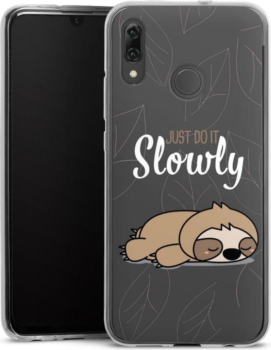 Actual product image DeinDesign Slim Case für Huawei P Smart (2019) Silikon Hülle Ultra Dünn Handyhülle Faultier Sprüche lazy (Huawei P Smart (2019))