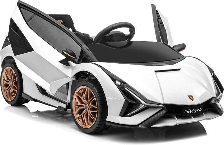Actual product image Es-toys Elektro Kinderauto „Lamborghini Sian“ – lizenziert – 12V Akku, 2 Motoren -MP3, Ledersitz + (12 V)