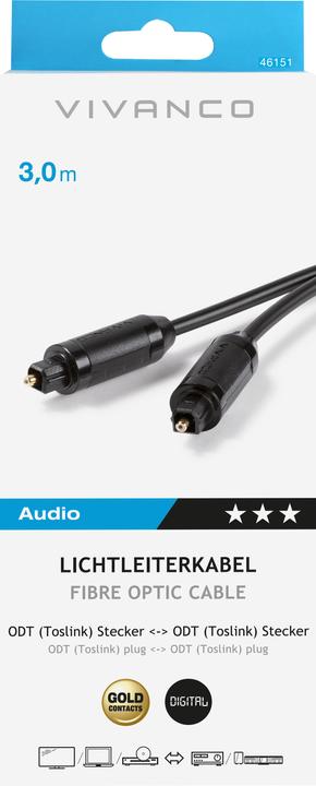 Actual product image Vivanco Fibre optic cable (3 m, Optical)